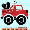 Broken heart tractor svg