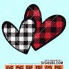Buffalo plaid hearts svg