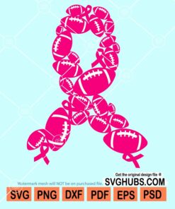 Cancer ribbon football svg