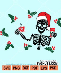 Christmas skeleton svg