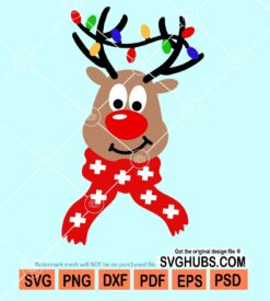 Deer and garland svg