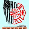 Distressed American flag Fire department svg
