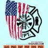 Distressed American flag Fire fighter department svg