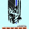 Distressed american flag german shepherd thin blue line svg