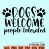 Dogs welcome people tolerated svg