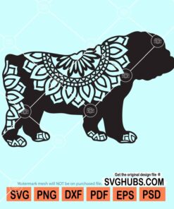 English bulldog mandala svg