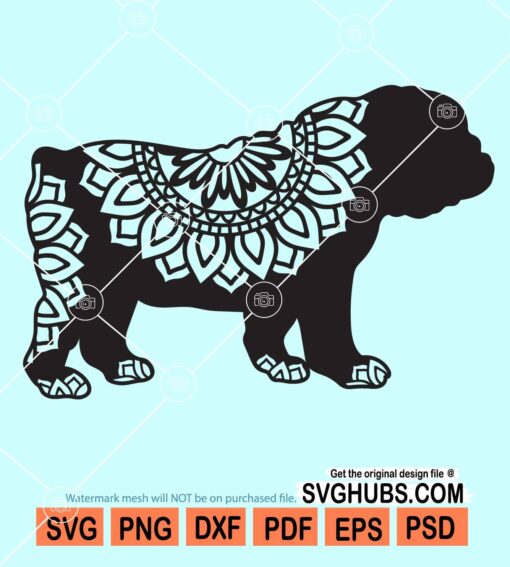 English bulldog mandala svg