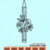 Floral pencil svg