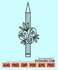 Floral pencil svg
