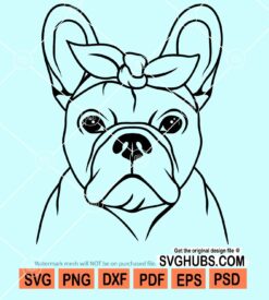 French bulldog with bandana svg