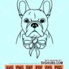 French bulldog with bow svg