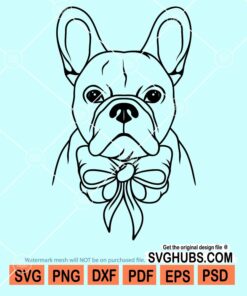 French bulldog with bow svg