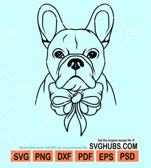 French bulldog with bow svg