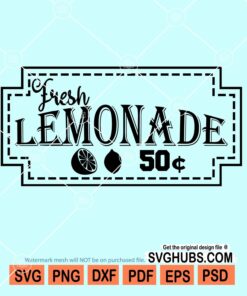 Fresh lemonade 50c svg
