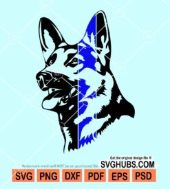 German shepherd thin blue line svg