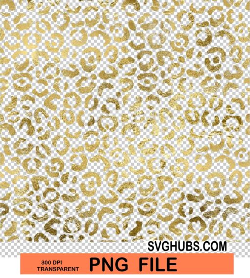 Gold Leopard print pattern PNG