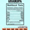 Grandpa nutrition facts svg