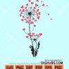 Heart dandelion flower svg