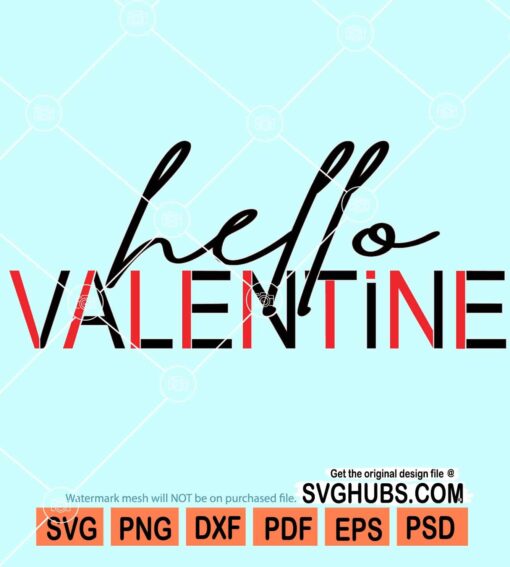 Hello valentine svg