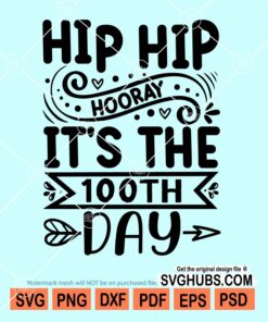 Hip hip hooray it's the 100th day svg
