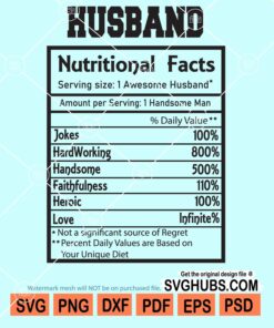 Husband nutrition facts svg