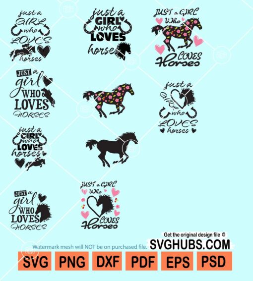 Just a girl who loves horses svg bundle