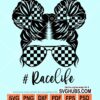 Kid messy bun racelife svg