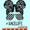 Kid messy bun racelife svg