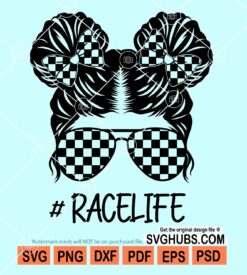Kid messy bun racelife svg