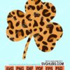 Leopard print shamrock clover svg