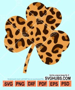 Leopard print shamrock clover svg