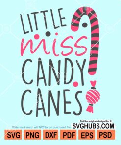 Little miss candy canes svg