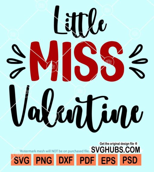 Little miss valentine svg