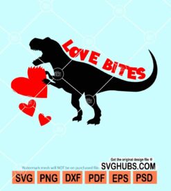Love bites dinosaur svg