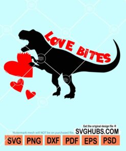 Love bites dinosaur svg