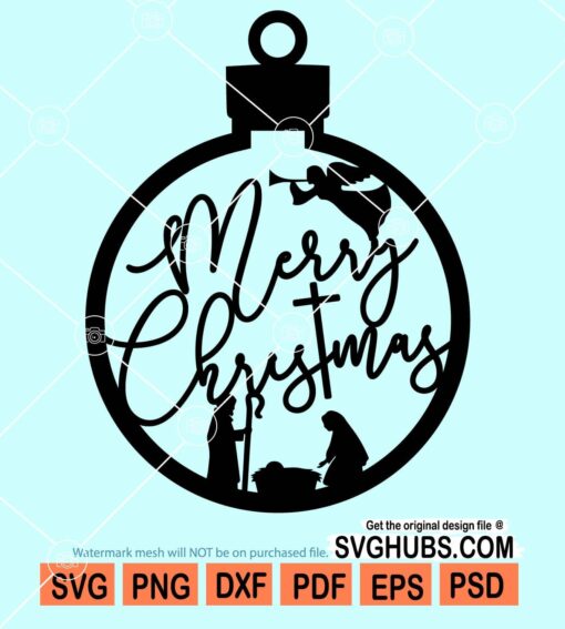 Merry christmas ornament svg