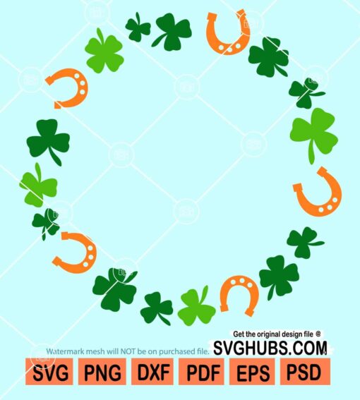 Monogram clover avd horseshoes svg