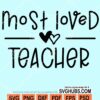 Most loved teacher svg