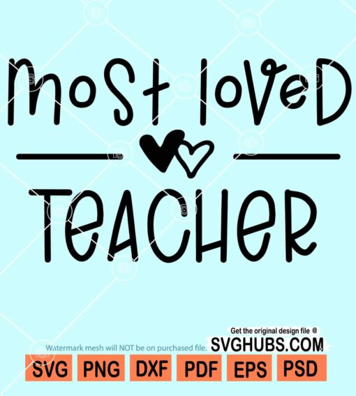 Most loved teacher svg