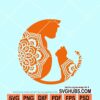 Mother cat mandala svg