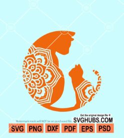 Mother cat mandala svg