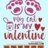 My cat is my valentine svg