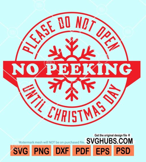 No peeking gift tag svg