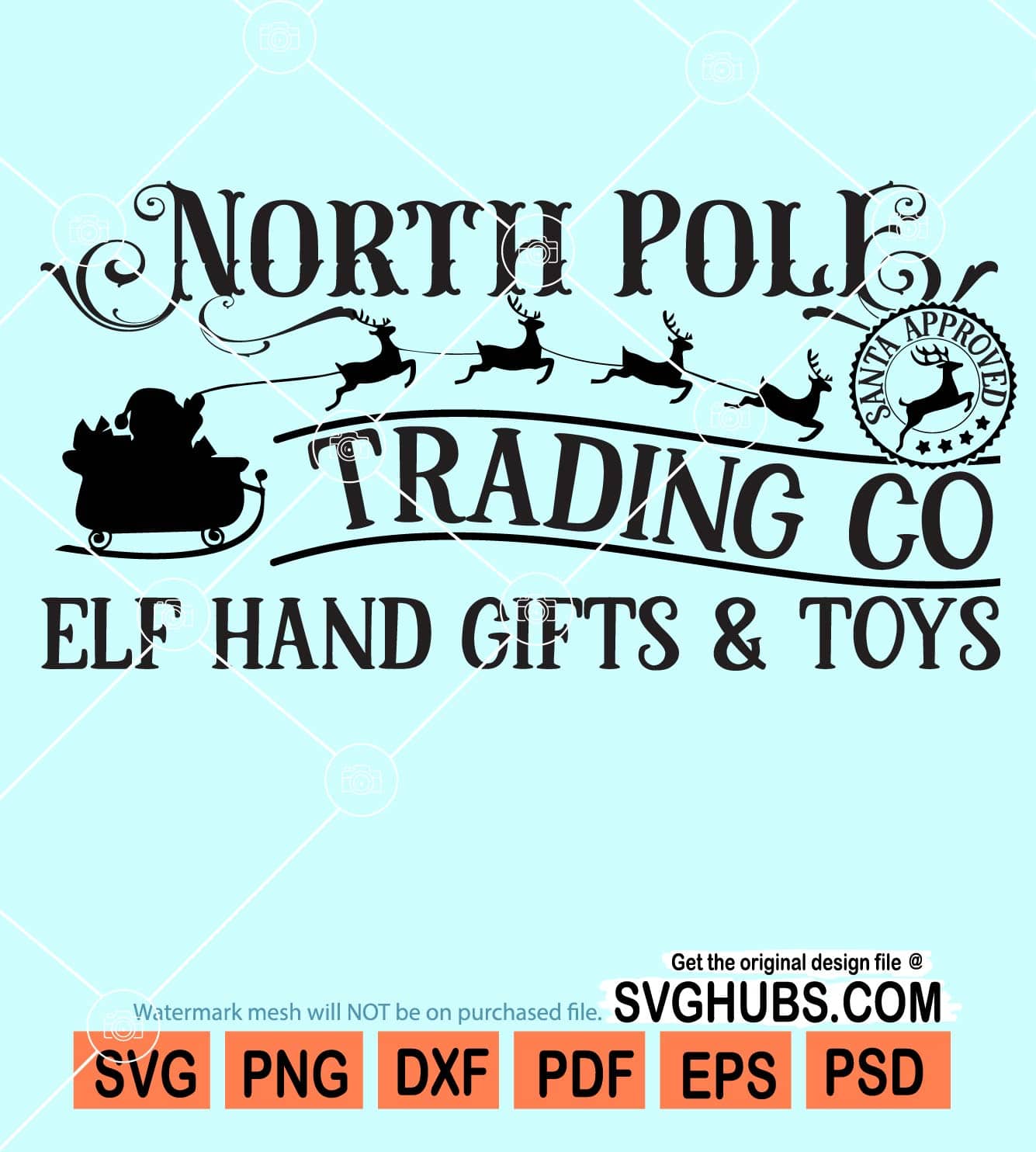North pole trading Co elf hand gifts ang toys svg