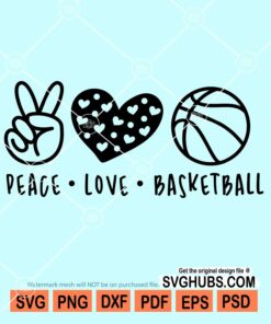 Peace love basketball svg