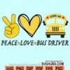 Peace love bus driver svg