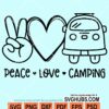 Peace love camping svg