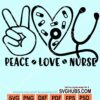 Peace love nurse svg