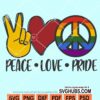 Peace love pride svg