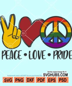 Peace love pride svg